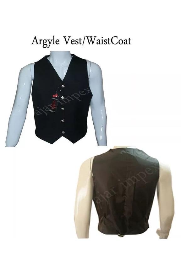 Argyle Waistcoat Vest, Scottish Kilt Vest, Charlie Waistcoat 5-Button Design, Classic Formal Wear for Highland & Scottish Attire