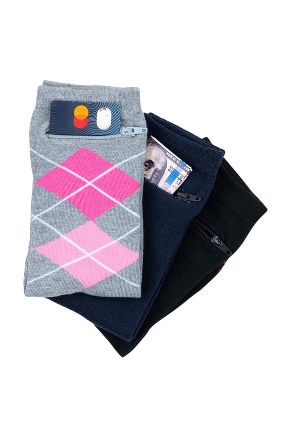 Argyle and Solids Pocket Socks (3-Pack), Pocket Socks®