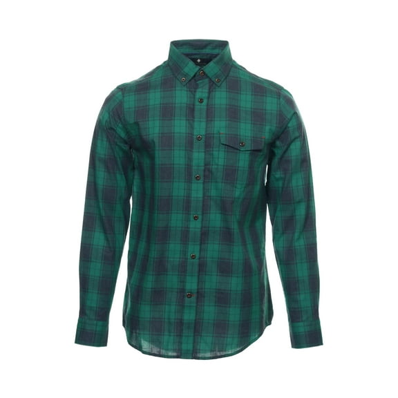 Argyleculture Russell Simmons Men's Plaid Button Down Sport Shirt (XLarge, Pine)