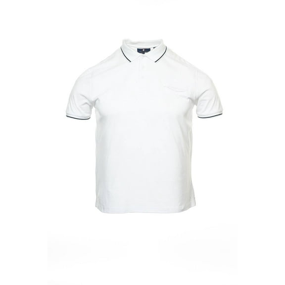 Argyleculture by Russell Simmons White Herringbone Polo Shirt Golf, Size 2XLarge