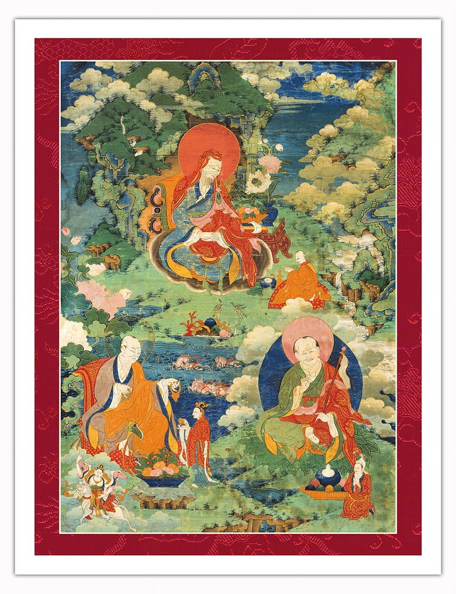 Arhats Ajita Kalika and Vanavasin - Buddhist Elders - Vintage Tibetan ...