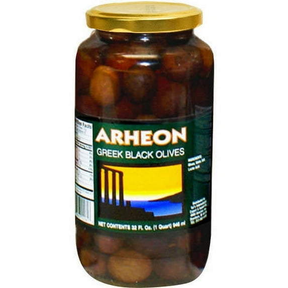 Arheon Greek Black Olives, 32 fl oz