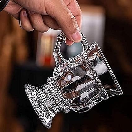 Arhsimvijar Glass Coffee Mugs with Handle Set of 6,Clear Tea Cup Set 2 L
