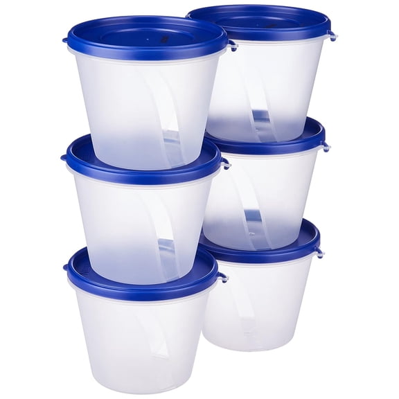 Arhsimvijar Nestable & Stackable Container , Round, 1000 ml, Set of 6, Blue