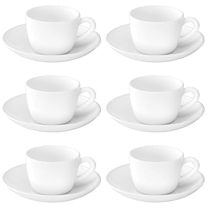 Arhsimvijar Snow Cup and Saucer Set, 145ml, 12 Pieces, White, Opalware