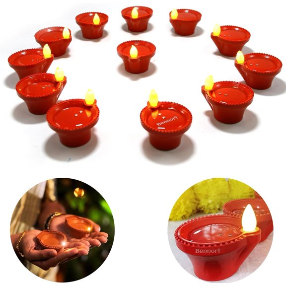Arhsimvijar Water Sensor 6 Pcs Electric Flameless & Smokeless LED Diya
