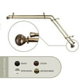 thumbnail image 1 of Ari 13/16 inch Corner Window Double Curtain Rod 28-48" - Antique Brass, 1 of 2