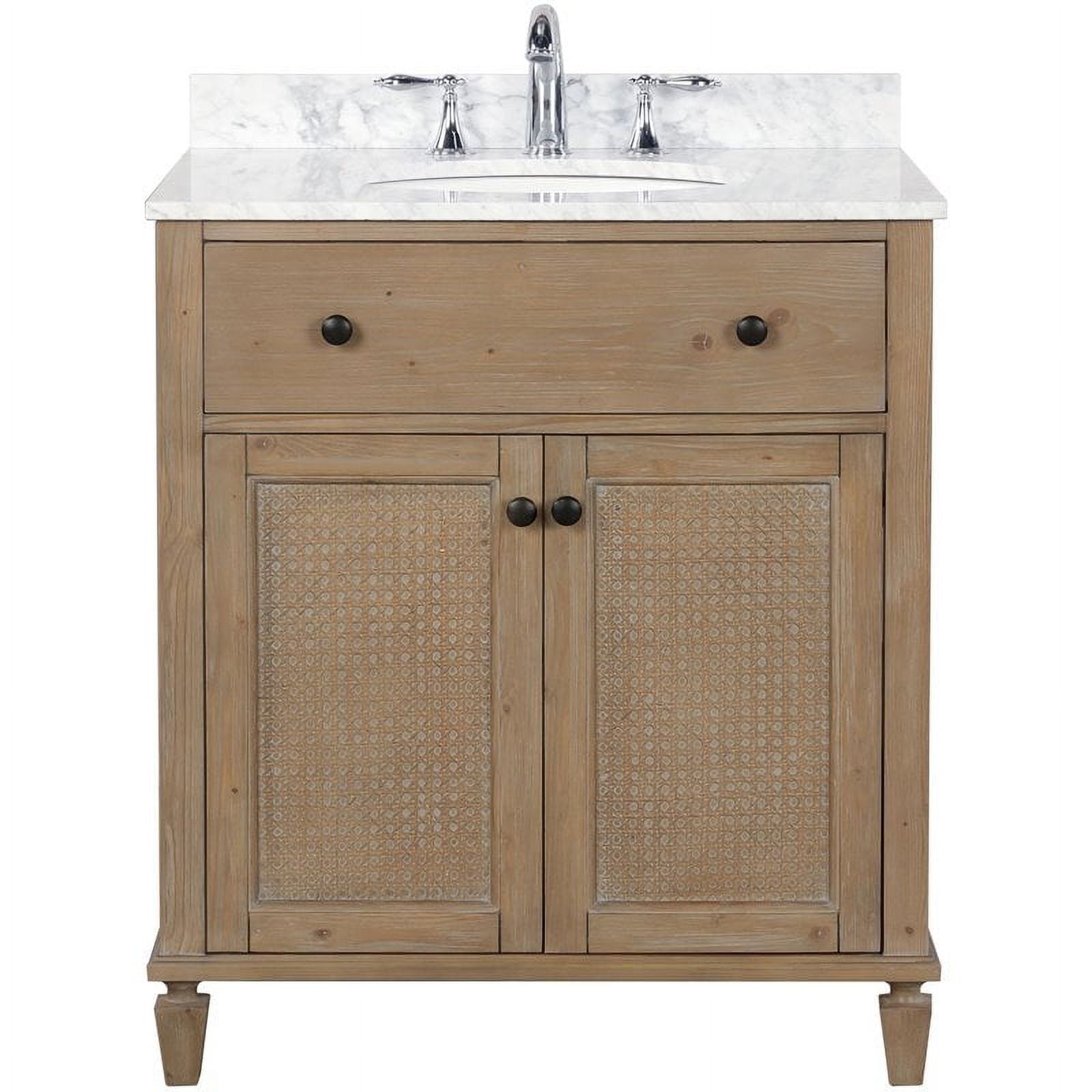 Annie 30" Weathered Fir Bathroom Vanity with Marble Top