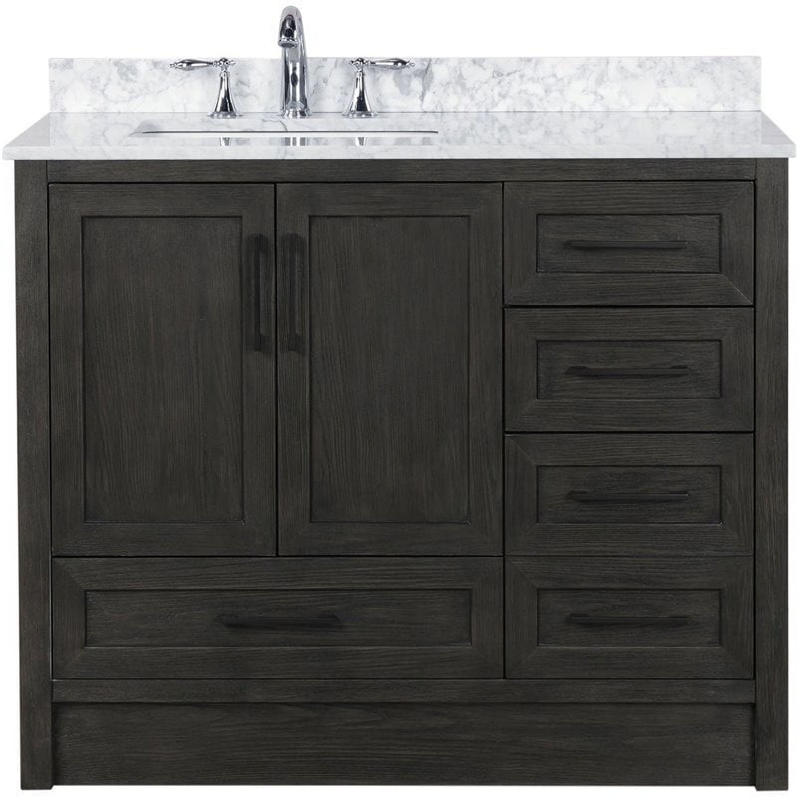 Huntington 42" Weathered Gray Solid Wood Bathroom Vanity