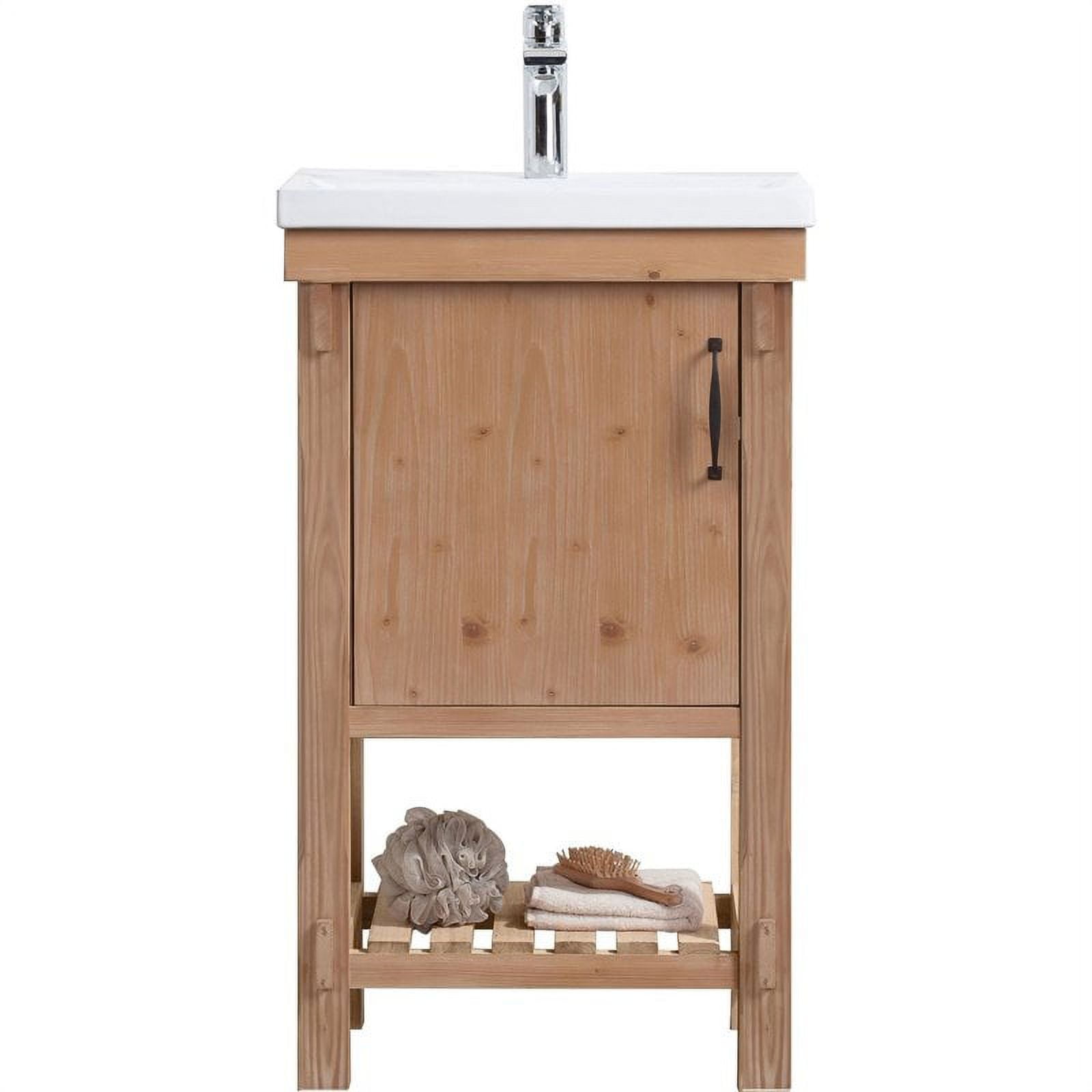 Marina Driftwood Solid Wood Single Bathroom Vanity with Ceramic Top