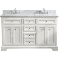 Ari Kitchen & Bath South Bay 55" Solid Wood Bathroom Vanity in White