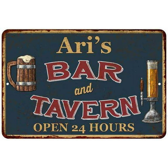 Ari's Green Bar & Tavern Rustic Sign 12 x 18 Matte Finish Metal 112180047023