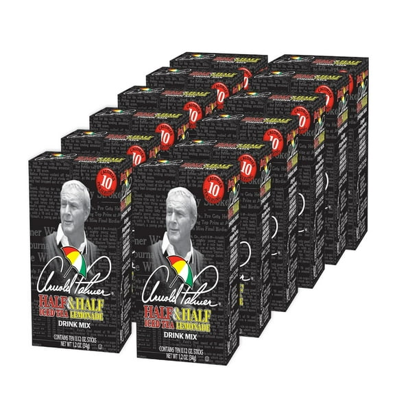 AriZona Arnold Palmer Half and Half - On-the-Go Powdered Drink Mix, 0.12oz 120 Count - 10ct Boxes (Pack of 12)