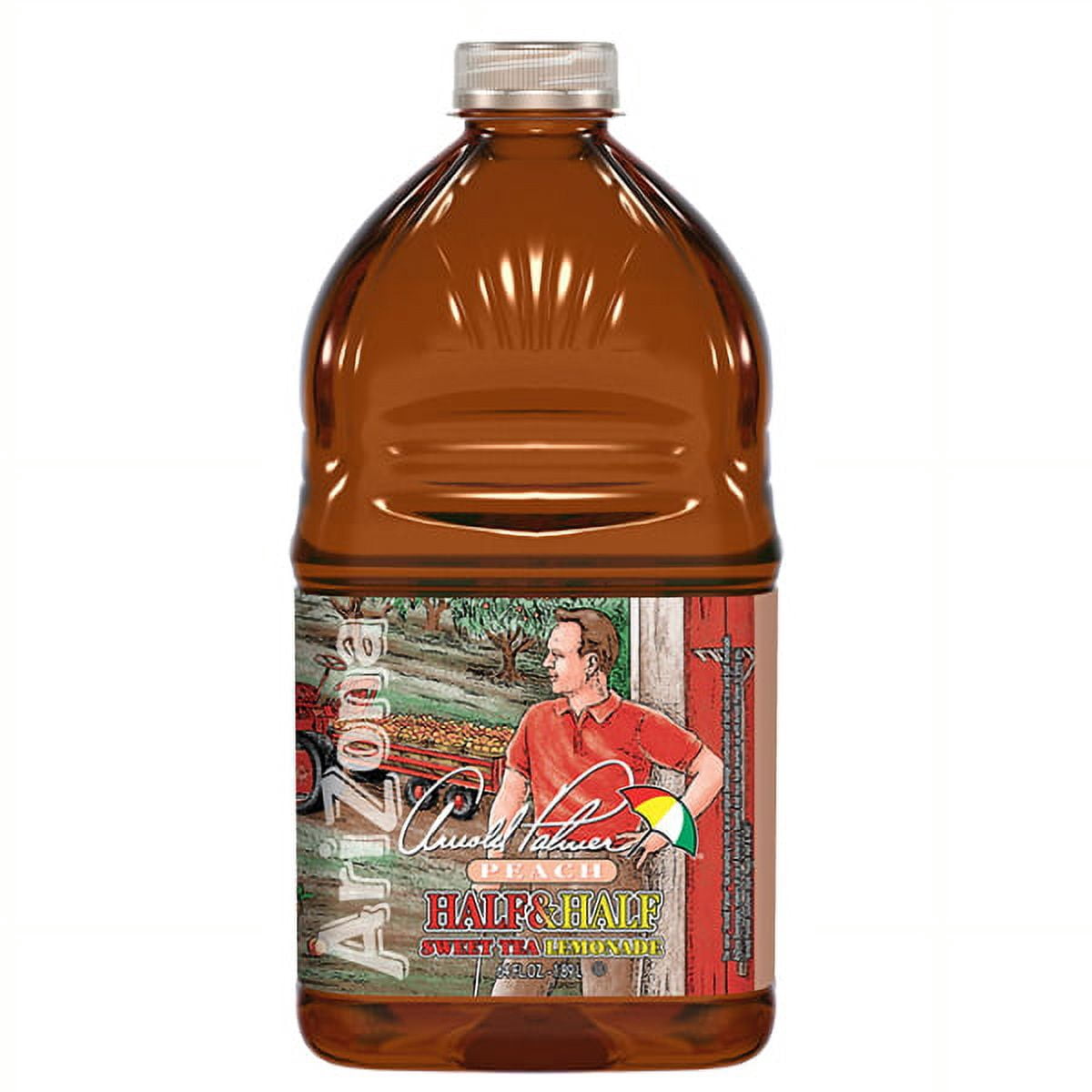 AriZona Arnold Palmer Peach Half & Half Sweet Tea Lemonade 64 oz Plastic Bottles - Pack of 8