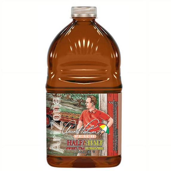 AriZona Arnold Palmer Peach Half & Half Sweet Tea Lemonade 64 oz Plastic Bottles - Pack of 8