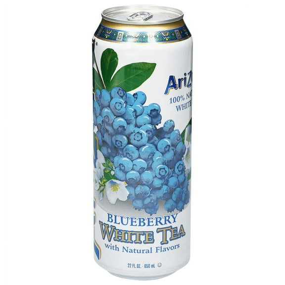 AriZona Blueberry White Tea, 22 fl oz Tall Cans, 6‑Pack
