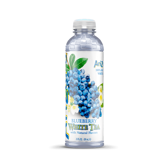 AriZona Blueberry White Tea - Premium Brewed Iced Tea, 20 fl oz (Pack of 12)