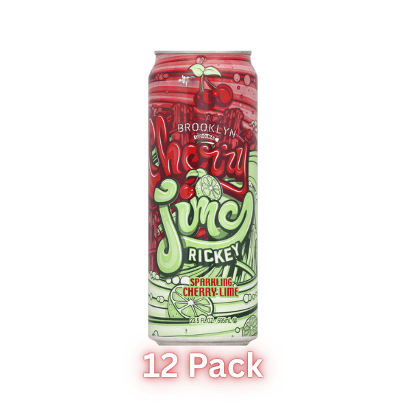 AriZona Cherry Lime Rickey Sparkling, 23 fl oz Cans, Pack of 12