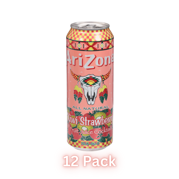 AriZona Fruit Juice Cocktail, Kiwi Strawberry, 23 fl oz Cans, Pack of 12