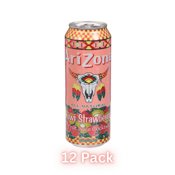 AriZona Fruit Juice Cocktail, Kiwi Strawberry, 23 fl oz Cans, Pack of 12