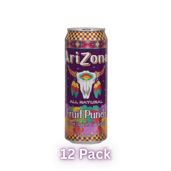 AriZona Fruit Punch Fruit Juice Cocktail, 23floz Cans, Pack of 12