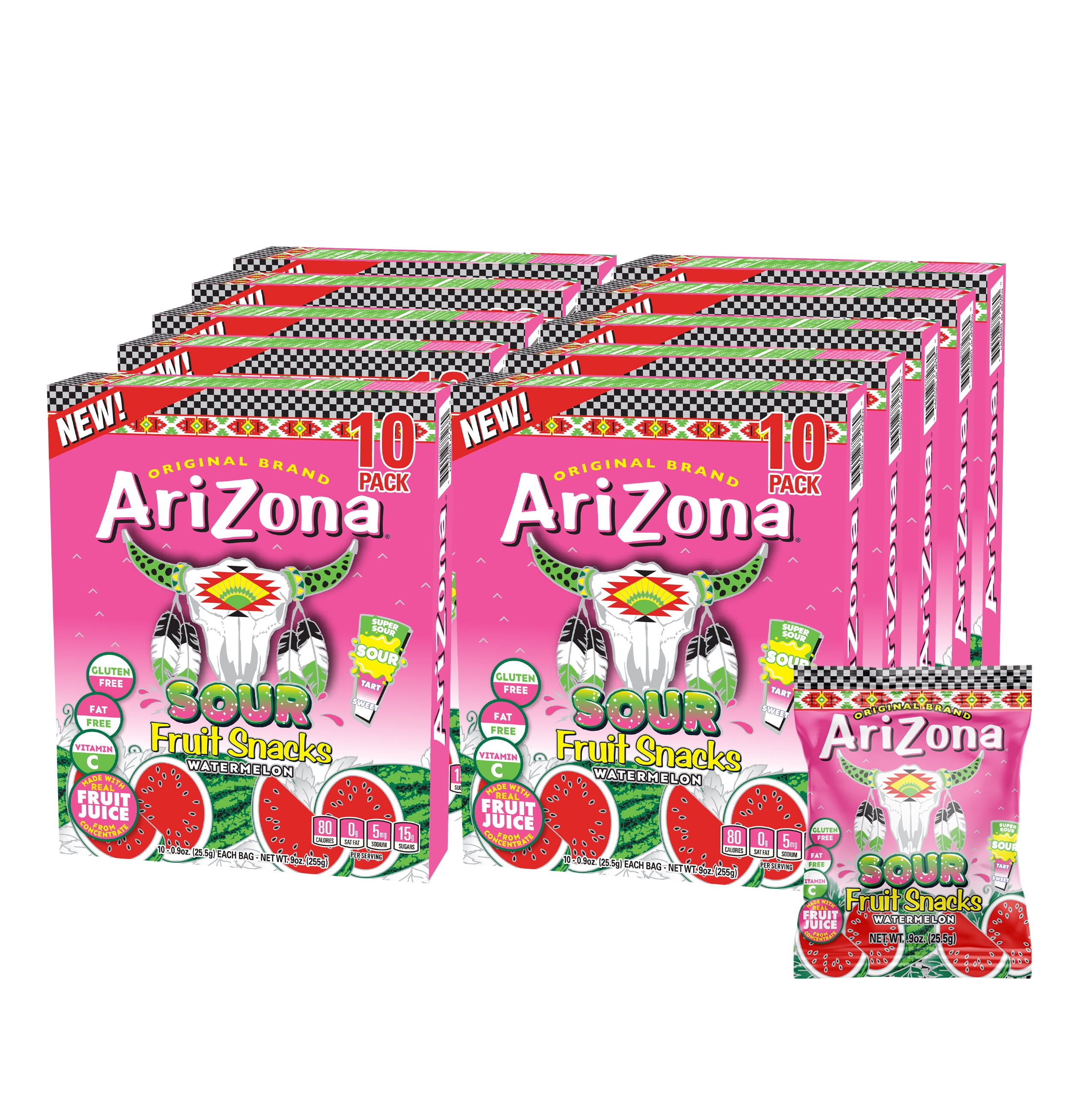 AriZona Fruit Snacks, Sour Watermelon - NEW - Gluten Free Snacks, 0.9 ...