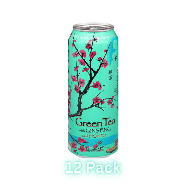 AriZona Green Tea with Ginseng and Honey, 23 fl oz Cans, Pack of 12