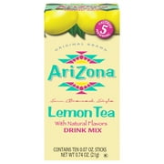 AriZona Lemon Iced Tea Naturally Flavored Powdered Drink Mix, 10 ct On-the-Go Packets