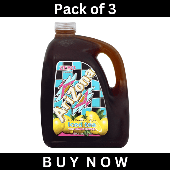 AriZona Lemon Iced Tea Sun Brewed Style, 128 fl oz Bottles, Pack of 3