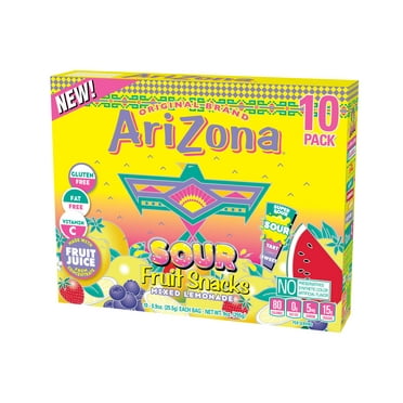 AriZona Lemonade Sours Fruit Snacks, 0.9 oz, 10 count