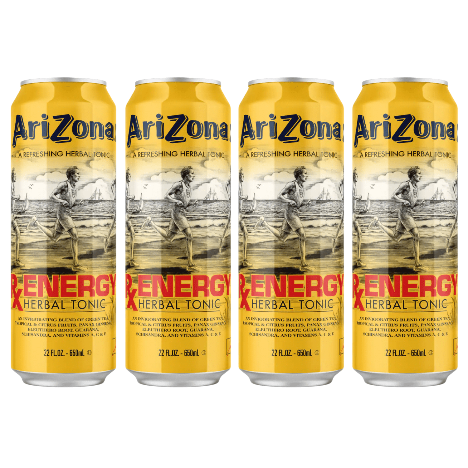 Scrub Rx AriZona RX Energy Herbal Tonic Green Tea Beverage 22 fl oz 4 Pack ...