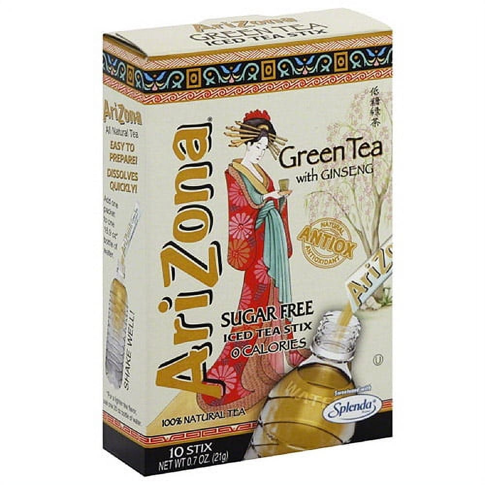AriZona Sugar Free Green Tea with Ginseng Iced Tea Stix , 10 count