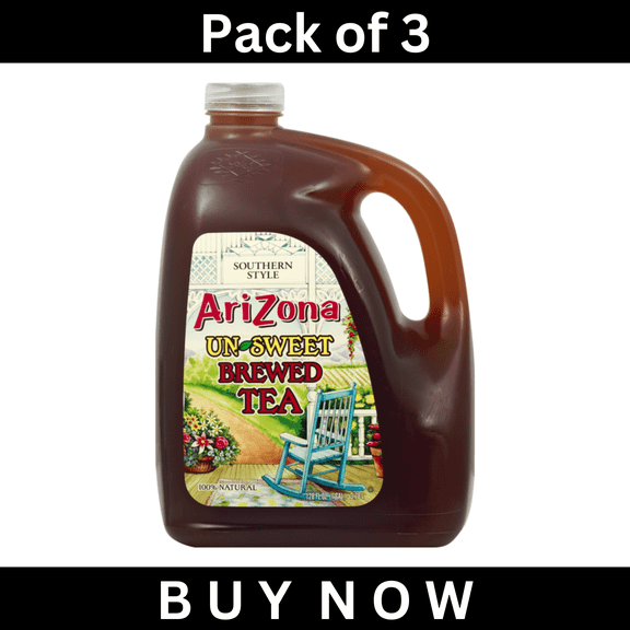 AriZona Unsweetened Southern Style Brewed Tea 128 fl oz Bottles, Pack of 3