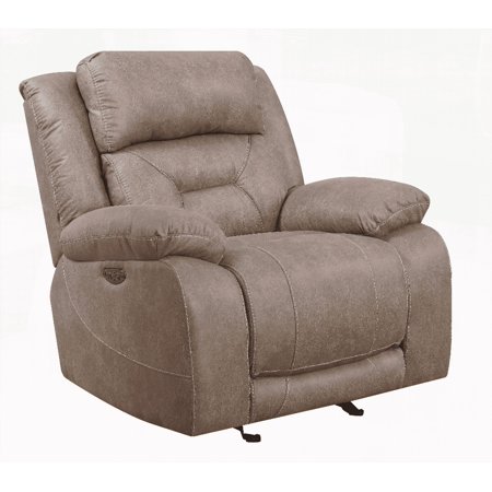 Aria - 1-Piece Solid Wood Dual Power Recliner with Sand Finish