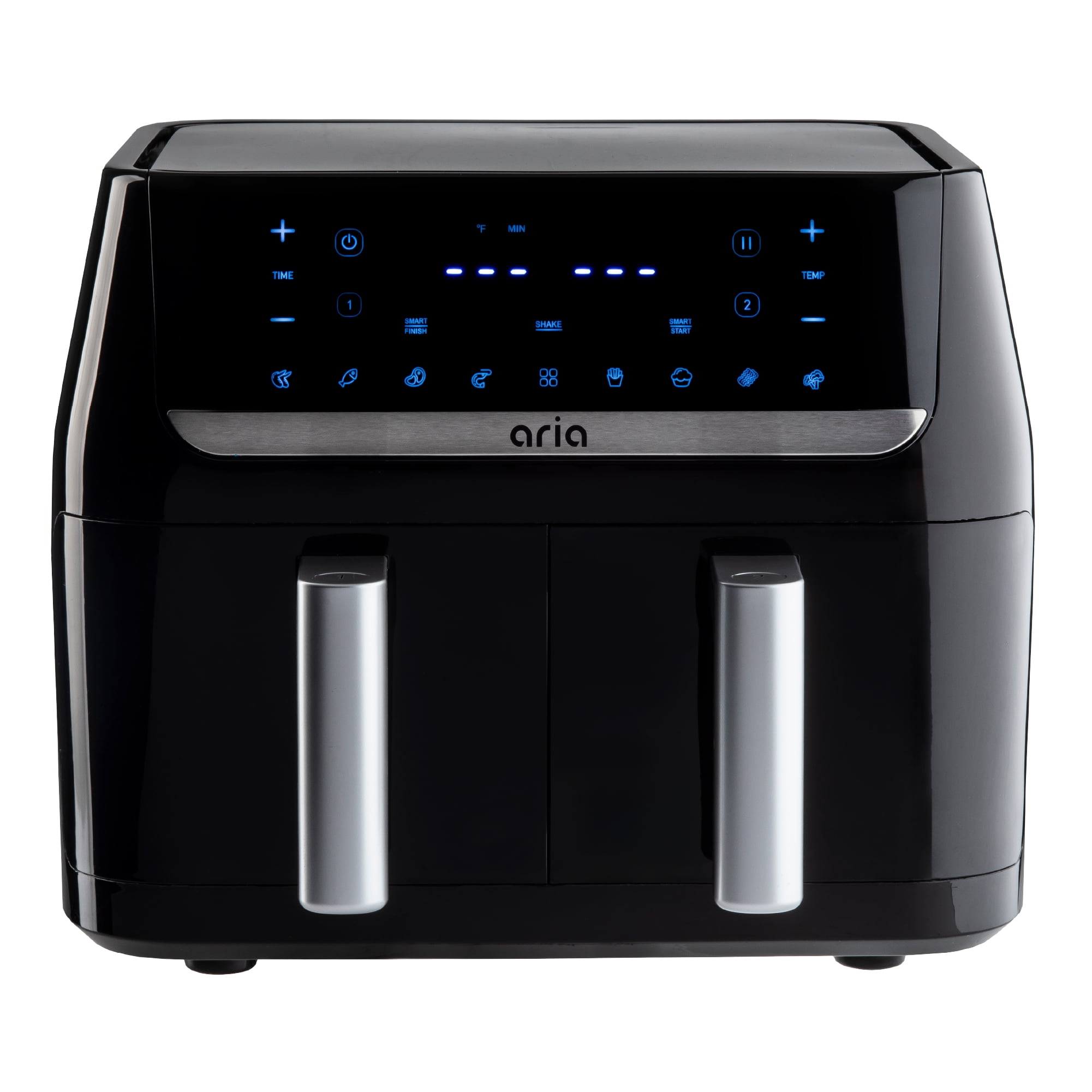 Aria 10 qt 2-Basket Air Fryer, Black - Smart Sync Mode