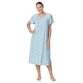 thumbnail image 1 of Aria Women's  100% Cotton Raglan Sleeve Smocked Neck Sleepwear 46" Gown, Sizes XS-5X, 1 of 5