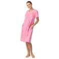 thumbnail image 1 of Aria Women's 100% Cotton Raglan Sleeve Smocked Neck Sleepwear 40" Gown, Sizes XS-5X, 1 of 8