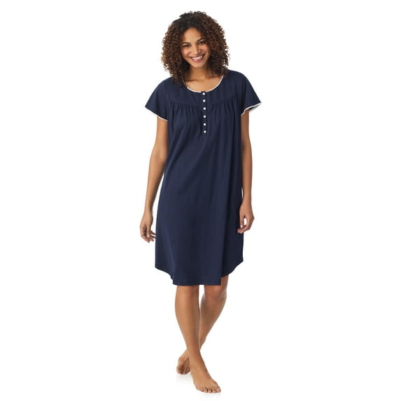 Aria 100% Cotton Short Sleeve Scoop Neck Nightgown with Pockets, Women’s sizes S-5X