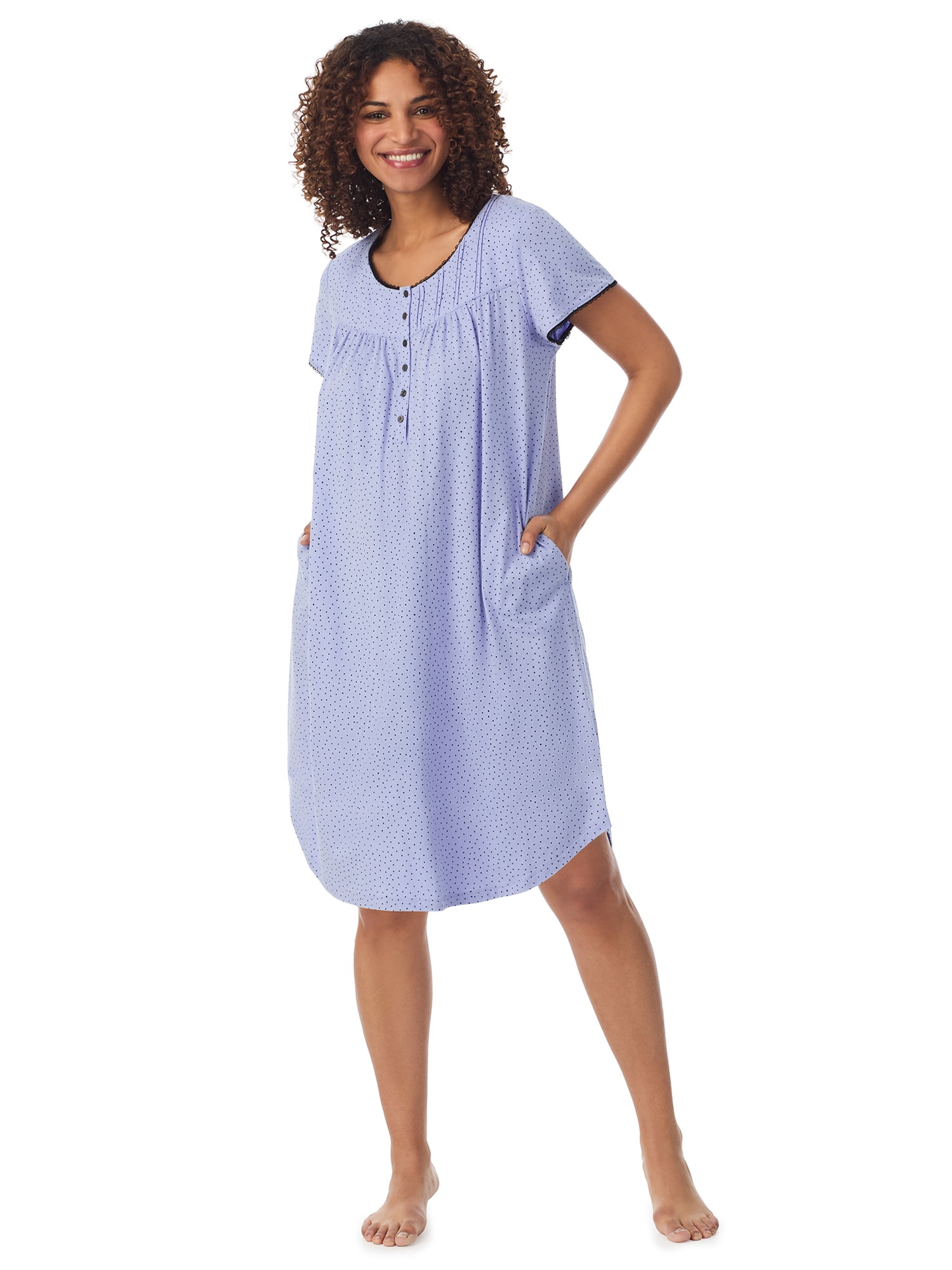 Short sleeve nightgown with pockets sale