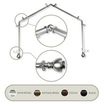 Aria 13/16" 4-Sided Bay Window Curtain Rod - Satin Nickel
