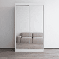 thumbnail image 1 of Aria 2 Door Modern 47" Wardrobe Armoire with All Mirror Fronts, 1 of 5