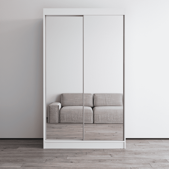 Aria 2 Door Modern 47" Wardrobe Armoire with All Mirror Fronts