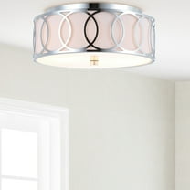 JONATHAN Y Aria 2-Light 12.25" Metal LED Flush Mount, Chrome