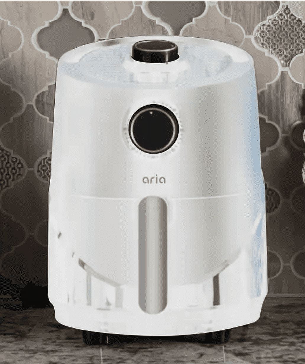ARIA 2 qt. White Teflon-Free Ceramic Retro Air Fryer with Extended