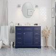 thumbnail image 1 of Aria 42" Bathroom Vanity with Royal Blue Cabinet and Carrara Marble Top, 1 of 6