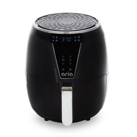 Aria 5Qt Air Fryer Toxin-Free and 8-In-1 Cooking Presets with Recipe Book