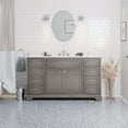 thumbnail image 1 of Aria 60" Single Bathroom Vanity with Weathered Gray Cabinet and Carrara Marble Top, 1 of 5