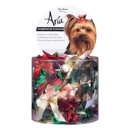 Aria Aria Tiny Bows with Gold Beads Canister 100/Pcs