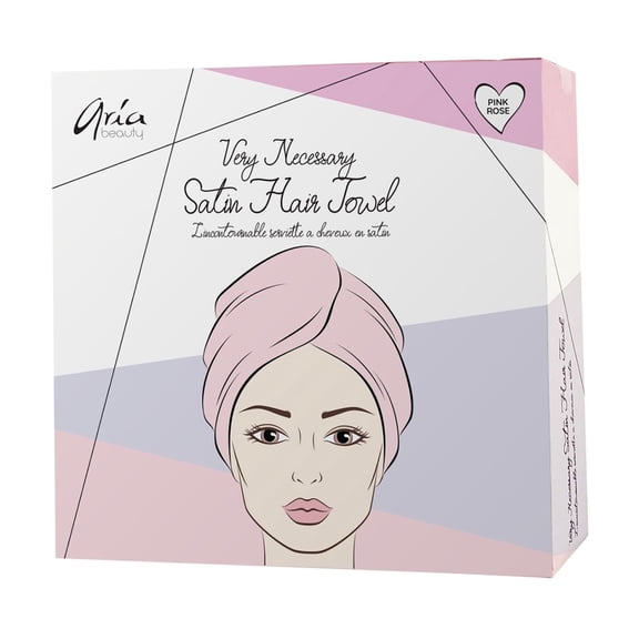 Aria Beauty Very Necessary Satin Hair Towel - Pink , 1 Pc Towel