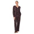thumbnail image 1 of Aria Brushed Jersey Knit Long Sleeve Split Neck Pajama Set with Pockets, Sizes XS-5X, 1 of 8